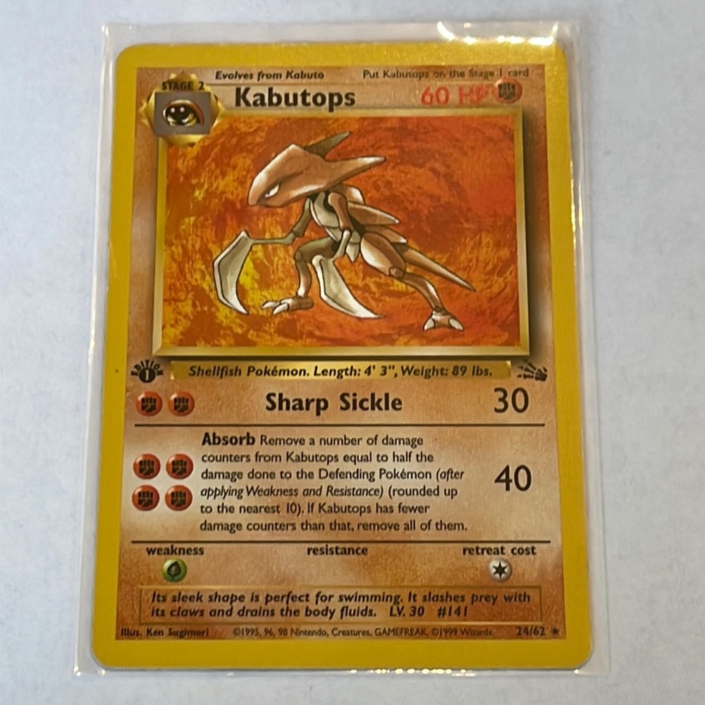 Kabutops 1st Edition #24 Pokemon Fossil